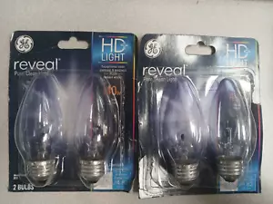 G E LIGHTING Reveal 40-Watt Pure Clean HD+ Decorative Bulb Pack of 2 (4 Bulb) - Picture 1 of 1