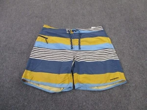 Patagonia Board Shorts Men 38 Colorful Striped Swim Trunks Hiking Beach Logo - Picture 1 of 10
