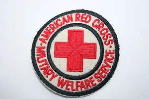 US WW2 COPY AMERICAN RED CROSS MILITARY WELFARE SERVICE CLOTH PATCH ON FELT - Picture 1 of 1