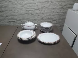 Friesland Germany Porzellan Ess Geschirr Set ✨️ 18 Teilig ✨️ weiß mit Muster - Bild 1 von 12