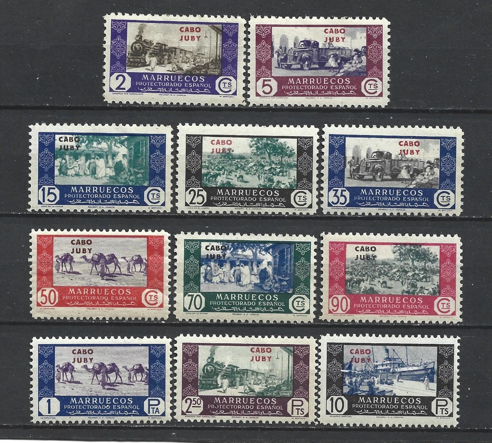 SPANISH MOROCCO. Cabo-Juby.  1948 Complete Series of 11 new stamps**   (9128) - Image 1 of 1