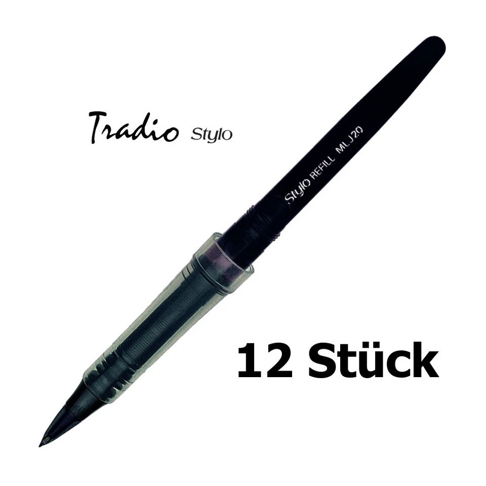 Pentel 12 Stück MLJ20 schwarz Ersatzminen für TRJ50 Tradio Stylo Federschreiber  - Bild 1 von 1