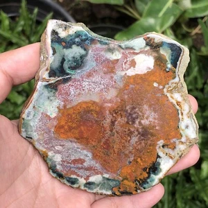 96gr Amazing Blue Chrysocolla Nature Copper Crystal Slab PARTLY Polished - Picture 1 of 11