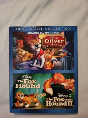 Oliver & Company / The Fox & Hound I & II  (Blu-Ray/DVD, 2014)  w/Slipcover  NEW - Image 1 of 4