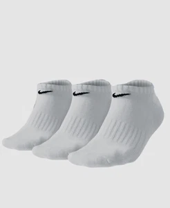 $39 Nike Kid's Boy's 3-Pair White Logo Lightweight No Show Socks Shoe Medium - Picture 1 of 1