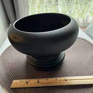 Rare Vintage Black Satin Bowl With Stand - Picture 1 of 3
