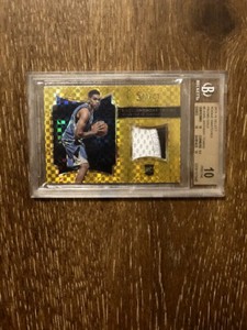 2015-16 Panini Select Karl Anthony Towns Rookie GOLD PRIZM PATCH BGS 10 POP 1/1