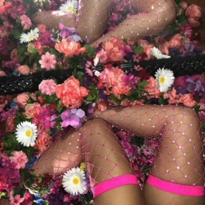 Medias para muslos red mujer red calcetín fiesta cristal estrás medias altas Foto 1 de 4