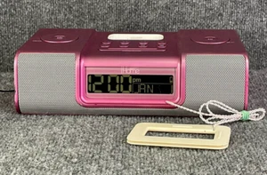 iHome AM/FM Alarm Clock Radio iP9PR Docking Station For iPod & iPhone In Pink - Picture 1 of 21