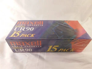 MAXELL AUDIO CASSETTE TAPES BLANK 15 PACK NORMAL BIAS UR90 MUSIC RECORDING - Picture 1 of 1