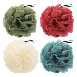 4 Pack Bath Sponge, Bath Shower Loofahs Mesh Pouf Sponge Body Scrubber Exfoli... - Picture 1 of 7