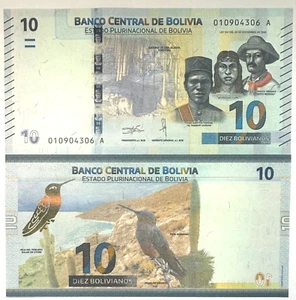 BOLIVIA P 248 - 10 BOLIVIANOS - (1986 - 2018) BIRD - GEM UNC - PREFIX A - Picture 1 of 1