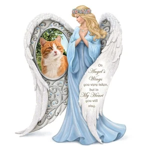 Hamilton Angel Remembrance Figurine Dog Cat Pet Photo Tribute Blake Jensen 12" - Picture 1 of 6