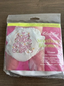 New Charles Craft 14 Ct. Aida Baby Bloomers (Diaper Cover)6-12 Months 100%Cotton - Picture 1 of 5