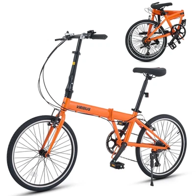 Bicicleta Plegable Adulto 20" 7 Velocidades con Pestillo Autobloqueante - Coral Foto 1 de 4