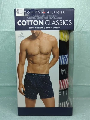 Tommy Hilfiger 4-pack Woven Boxers Classic fit 4pk Sz Small Striped 100% Cotton - Image 1 of 4