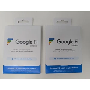 2x Kits non utilisés Google Fi Kit SIM sans fil Talk/Texte/Données - Photo 1 sur 3