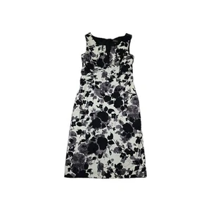 Adrianna Papell Sheath Dress Women's Size 8 Gray Floral Sleeveless Back Zip - Picture 1 of 9