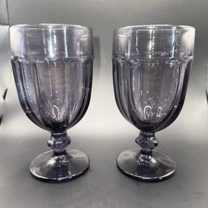 Duratuff USA Gibraltar Violet Purple 2-  Glass Goblets - Picture 1 of 14