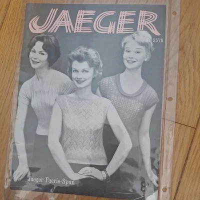 Vintage Jaeger Knitting Pattern for Ladies Tops.  No.  3578 - Image 1 of 2