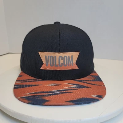 Volcom Native Snapback Hat Cap Adult Black Aztex Pattern Bill - Image 1 of 4