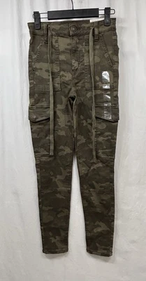 Pantalones cargo American Eagle Super Hi-Rise Jegging recortados verdes camuflados talla 0 regular Foto 1 de 4