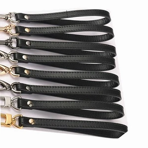 Women's Black Leather Wallet Handbag Pouch Purse Clutch Wristlet Handle Strap - Picture 1 of 11