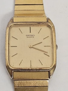 Vintage Seiko 7430-5300 Gold Tone Tank Style Mens Watch Runs SHIPS FREE - Picture 1 of 5