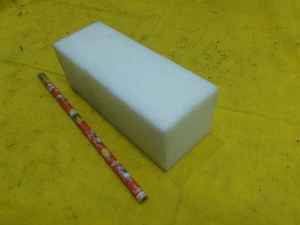 WHITE DELRIN SQUARE BAR machinable plastic flat stock acetal 2" SQ x 5-1/2" LONG - Picture 1 of 1