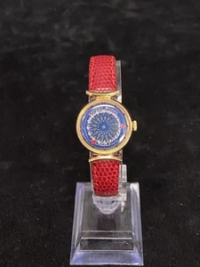 Vintage Borel Kaleidoscope Watch Ladies Model Depose Skeleton Red Band JB5 - Picture 1 of 15