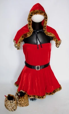 Ladies Little Miss Red Riding Hood Costume Velvet Fairytale Fancy Dress Medium - Image 1 of 4