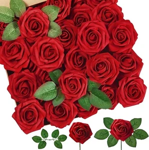 50 Flores Artificiales Rosa Floral Novia Boda Ramo Hogar Fiesta Decoración - Imagen 1 de 8