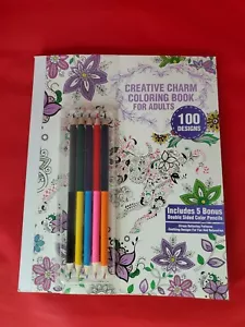 Ciondolo creativo libro da colorare per adulti con matite colorate 100 disegni - NUOVO - Foto 1 di 3