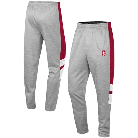 Men's Colosseum Heathered Gray/Cardinal Stanford Cardinal Bushwood Pants Cover