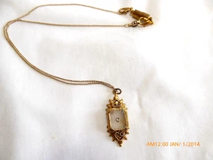 VINTAGE ORNATE GOLDEN CAMPHOR GLASS NECKLACE - Picture 1 of 5