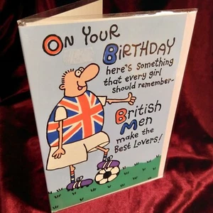 Humorous Happy Birthday Greeting Card Football  - Picture 1 of 5