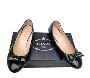 Prada Authentic Lady's Flats Ballet Pumps Sz Eur 37 UK4 VGC - Picture 1 of 12