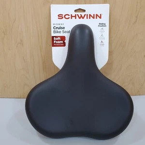 Schwinn Midway Cruise 11-1/4" Extra Wide Black Soft Foam Comfort Bicycle Seat - Picture 1 of 16