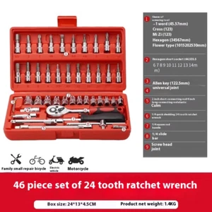 Set Attrezzi Riparazione Auto Decorazione Moto Auto Chiave a bussola Cricchetto Riparazione - Foto 1 di 20