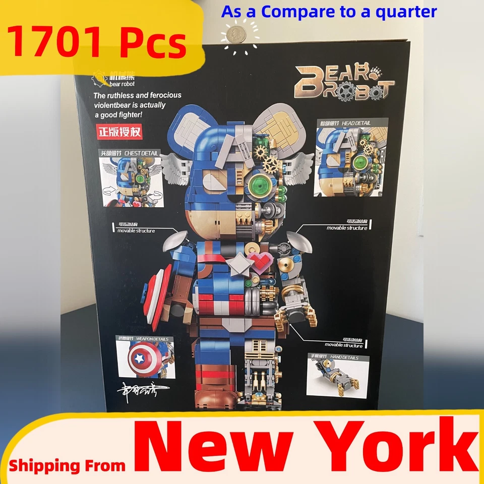 Captain America Marvel Building Blocks Robot national Building Kit day - Image 1 of 4