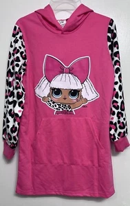 L.O.L Surprise Girls Pink Dress Hoodie Long Sleeve Graphic Doll Size 9/10 - Picture 1 of 6