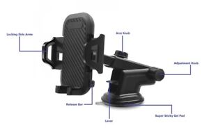 Car Phone Mount Holder Adjustable Telescopic Arm with Cradle for Dashboard