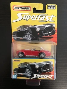 Shelby Cobra 427 S/C 2006 Matchbox Superfast #16 1965 raro rojo como nuevo en tarjeta casi nuevo - Imagen 1 de 6