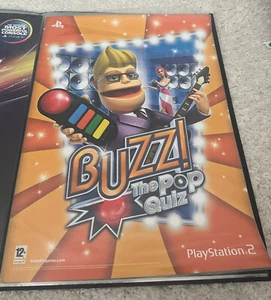 BUZZ! The Pop Quiz RARE PS2 42cm x 59cm Promotional Poster - Picture 1 of 2