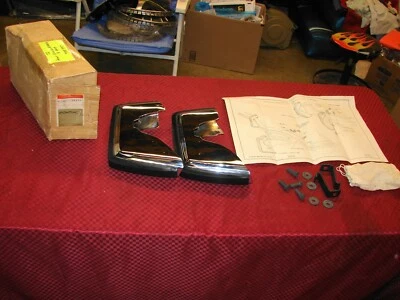 72 PONTIAC BONNEVILLE CATALINA GRANDVILLE NOS FT CHROME BUMPER GUARDS pt 988997 - Image 1 of 4