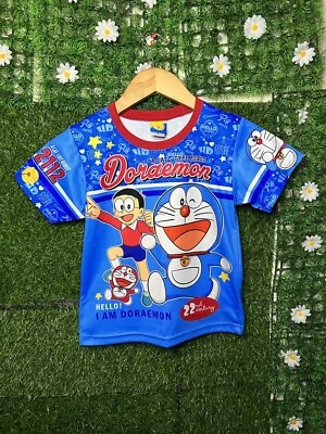 Doraemon All Over Print AOP Youth T-Shirt Anime Manga Size 3 Thailand Multicolor - Image 1 of 4