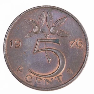 1976 Netherlands 5 Cents Bronze Coin Good Circulated Condition - Picture 1 of 2