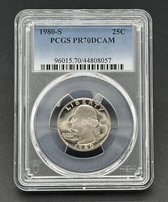 Stunning American 25C 1980-S Graded Washington Deep Cameo Proof PCGS PR70DCAM - Image 1 of 2