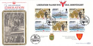 Liberation WWII Red Cross booklet pane Jersey Benham FDC 1995 CLEARANCE (144227) - Picture 1 of 2
