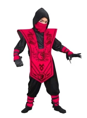Disfraz de Ninja Rojo Completo Halloween Talla Mediana (8) Nuevo Foto 1 de 4